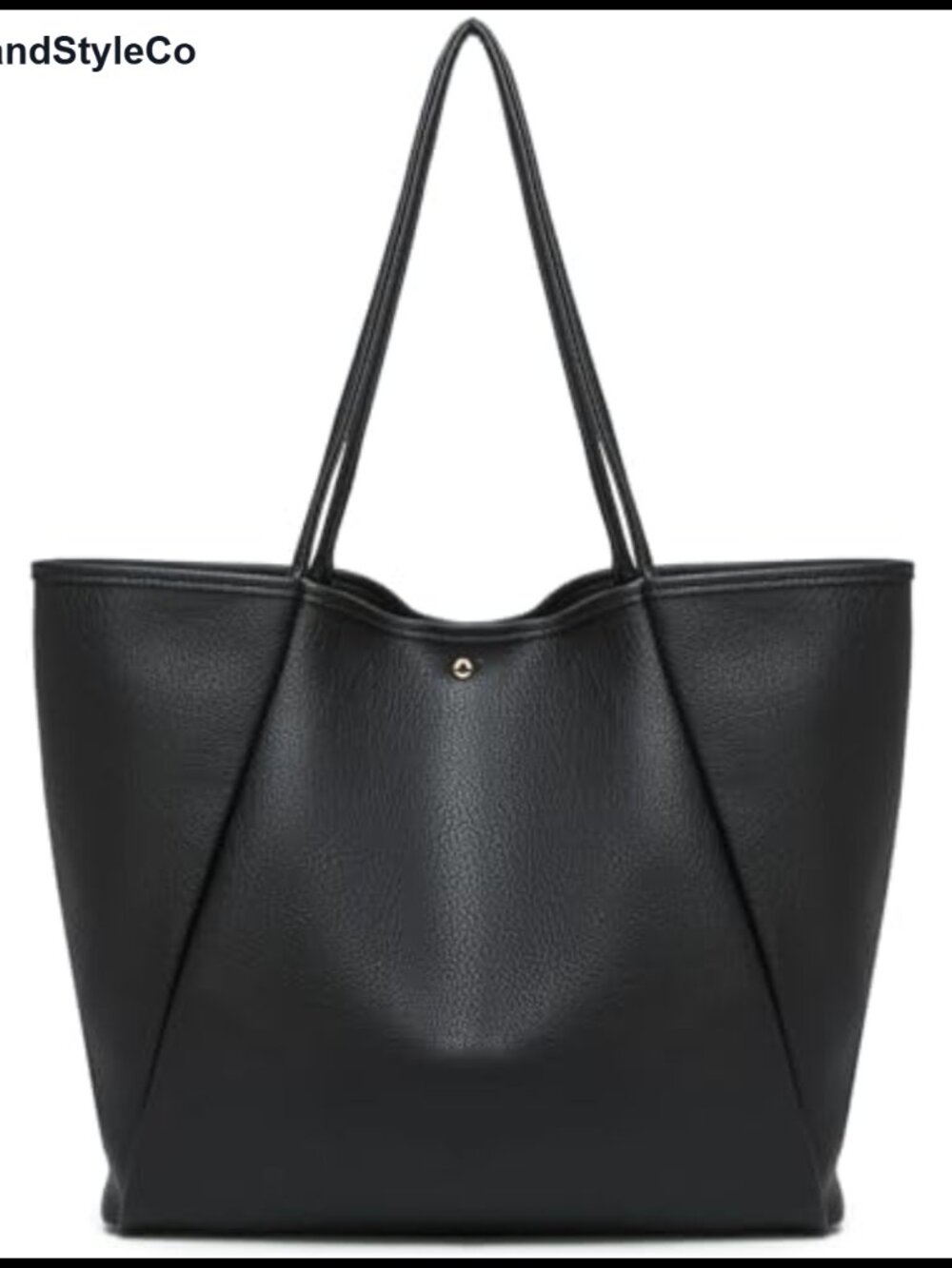 Faux Leather Large Tote Bag Minimalist Work Office Handbag Spacious Carryall